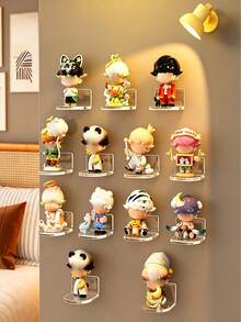 Wall-Mounted Figure Display Shelf, No-Drill Acrylic Storage Box, Wall Display Cabinet, Suitable For Figures, Standees, Mini Beads, Space-Saving Home Decor Storage Rack - Multicolor - View 5
