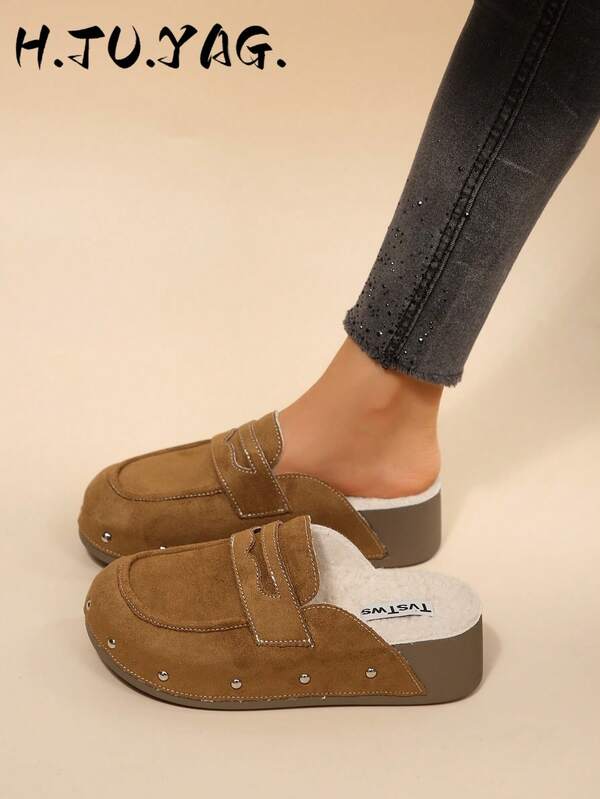 Women's New Boken Closed Toe Half-Slip Thick Sole Mule Loafers Casual Fashion Vacation Style Y2K Fisherman Shoes