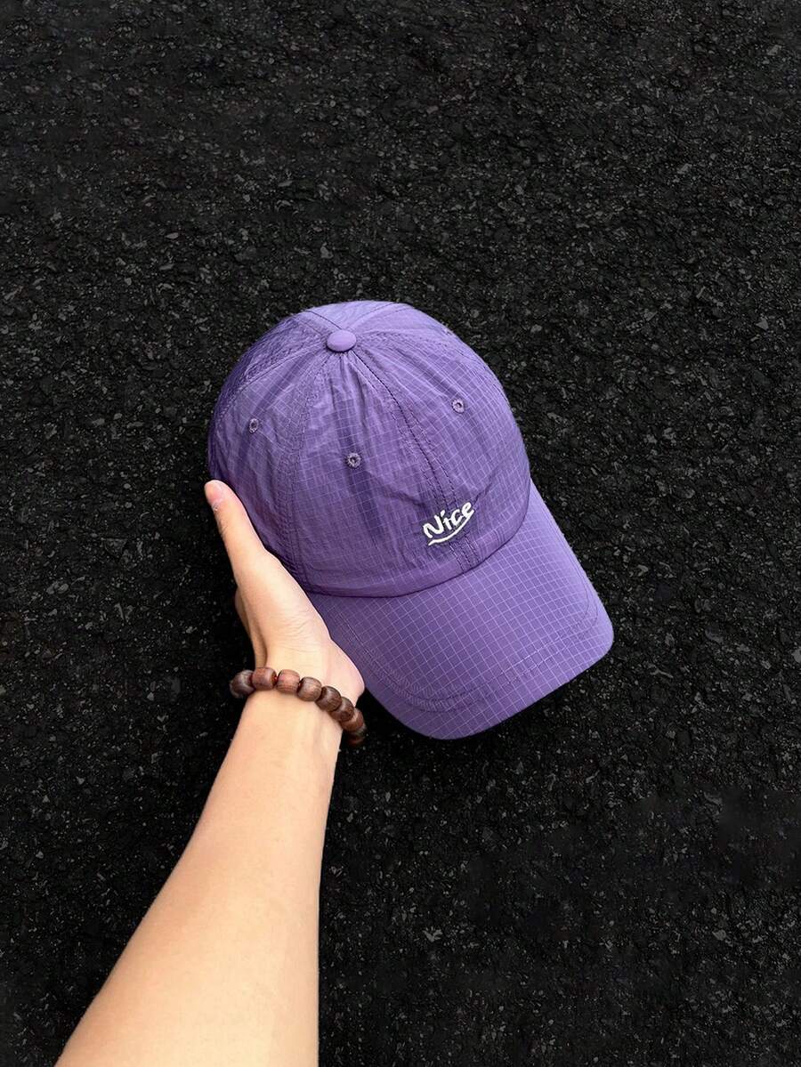 1pc Women Quick-Drying Thin Sun Hat,Summer Sports Running Baseball Cap,Lightweight And Breathable,Suitable For Outdoor Hiking And Running. - Letter Embroidery - View 1