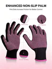 5pcs/Professional Hair Styling Gloves, Includes Hair Clips + Comb, Comfortable Fit, Suitable For Straight, Curly, Dyed Hair, Salon And Home Styling Tools, Essential Hair Accessories For Hair Enthusiasts In Spring And Summer - Multicolor - View 4