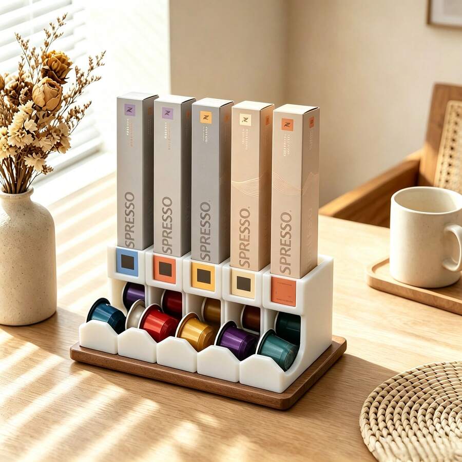 Coffee Pod Storage, Suitable For Multiple Brands, With Label Slot Into Which Classification Can Be Put, Space-Saving Capsule Dispenser, Coffee Bar Essential, Coffee Pod Holder, Modern Coffee Storage Product Countertop Decor, Coffee Storage Organizer, Coffee Station Essential, Tea Coffee Sugar Canister