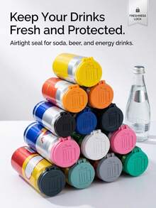 3Pcs PLA Material Beverage Can Lids, Dustproof & Insect-Proof Flip Lid Design. Suitable For Beverage Cans And Narrow Mouth Beer Cans. Multiple Colors Available. Ideal For Home, Picnic And Outdoor Activities (Not Food Contact ) - View 5
