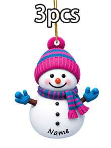 Custom Name Snowman Christmas Ornament, Personalized Knit Hat Snowman Tree Decor, Festive Winter Holiday Style, Customized Christmas Hanging Decoration, Customizable Name Wall Ornament, Christmas Home Decor, Holiday Keepsake Gift 2026, Christmas Gift - Style B - View 31