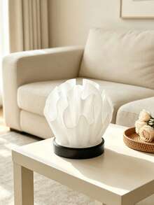 1/Pc Flower-Shaped Wavy Lamp Shade, Soft Translucent Table Lamp Shade, Home Space Atmosphere Decorative Accessory, Living Room Bedroom Luxury Artistic Lamp Shade - Pleated Lampshade - View 7