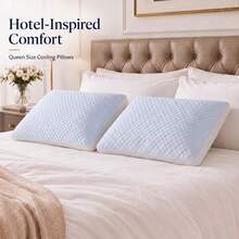 2PCS Lightweight, Moisture-Wicking Winter Pillows With A Textured Feel, Hotel-Quality Warm Bed Pillows That Stay Supportive, Soft And Skin-Friendly, Breathable Sleep Pillows, Perfect For Side, Back, Or Stomach Sleeping, Ideal For Winter Bedrooms. - 2PCS Blue - View 5