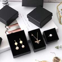 Luxury Black Jewelry Box With Removable Lid, Premium Empty Gift Storage Box For Necklace, Bracelet, Ring, Packaging Display Box - Black - View 9