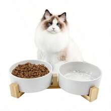 Spill-Proof Ceramic Double Pet Bowl, Universal For Cats And Dogs - Non-Slip, Easy To Clean, Durable, Includes Dog Food Bowl And Water Bowl Set - 500ml - View 4