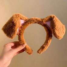 1pc Cute Plush Puppy Ear Headband, Women's Cute Hair Accessory, Suitable For Wearing Masks, Fun Hair Accessory - Multicolor - View 9