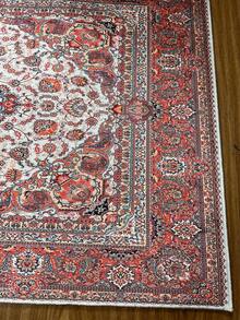 Digitally Printed Non-Slip Washable Runner And Area Rug Living Room Carpet, Modern Design | Modern, Scandinavian, Bohemian And Classic Styles | 100% Polyester - Red - View 9