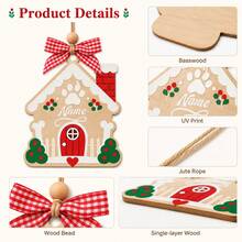 Custom Wooden Christmas Tree Ornament, Personalized Name Santa Hat Holiday Decor, Festive Rustic Christmas Style, Customized Hanging Wall Decoration, Customizable Name Tree Ornament, Christmas Party Decor, Holiday Keepsake Gift, Christmas Gift 2026 - Style B - View 7