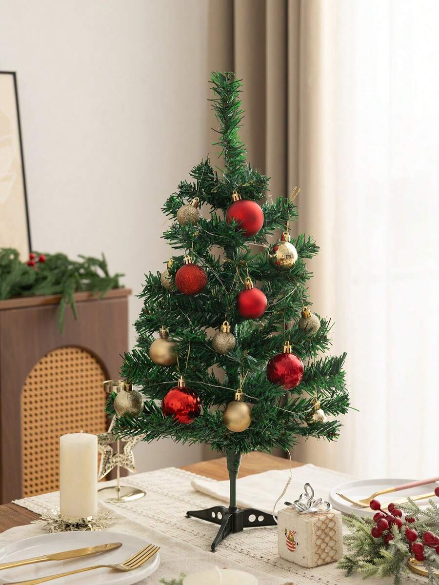 MEHELANY 1pc Artificial Christmas Tree, Green Christmas Tree, PVC Christmas Decoration Fake Christmas Tree Artificial Plant, Used For Home Decor, Office Decor, Party Decor, New Year Party Christmas Party Decoration Artificial Christmas Tree