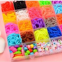 40-Piece Colorful Elastic Ribbon Set, DIY Bracelet Making Materials, Stretchable Rubber Bands For Handmade Jewelry, Friendship Bracelets, Creative Craft Projects And Christmas Gifts - 40 Slots - View 7
