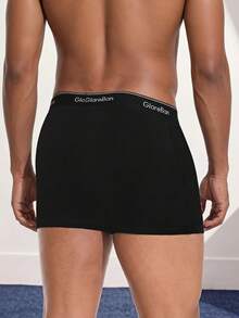 VeloEdit Mens Soft Cotton Boxer Briefs, Plain Black Breathable Underpants, Comfortable Daily Underwear Pack - Black - View 2