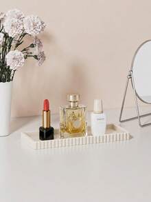 Set Baki Rias Silikon, Baki Organizer Dekoratif dengan Tepi Bergelombang, Penyimpanan Berbagai Ukuran untuk Parfum, Riasan & Perhiasan di Meja Kamar Mandi - MultiWarna - View 4