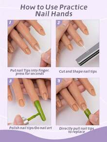 Acrylic Nail Practice Hand, Realistic Silicone Model Hand, Flexible Fingers, Suitable For Acrylic Nail, Gel Nail Polish Training, Complete Nail Art Beginner Practice Hand - Gold - View 8