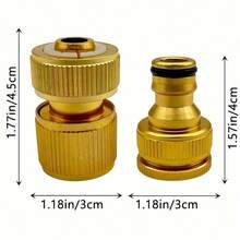 EU Standard Aluminum Hose Connector Set - 1/2'' & 3/4'' Tap Fitting + 1/2''(13-16mm) Quick Connect For Garden Pipes - A - View 9