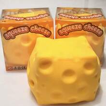 New Creative Cheese Toy, Suitable For Christmas Party Gift, Realistic Cheese Cube Toy, Soft Stress Relief Fingertip Toy, Party Decoration Gift. Giant Cheese: 5cm; 10*10 = Extra Large Size, Please Read Before Purchase - Giant Cheese - View 3