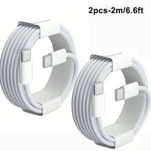 Cable de carga rápida USB-C compatible con iPhone 17/16/15, cable de carga y datos USB-C a Tipo-C (3.3/6.6/10 pies trenzado de nailon), adecuado para interiores/exteriores/viajes y entornos de automóvil, compatible con carga rápida, compatible con iPhone 17/16/15/Pro/Pro Max y otros teléfonos Android. 1 pieza/2 piezas, regalo de Halloween - Blanco - Ver 13