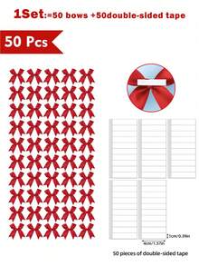 50 Pieces Gift Wrap Bows Premium Satin Ribbon Bows 3.3 Inch Craft Bows For Gift Wrapping DIY Treat Bags Holiday Gifts Bag Party Decorations, Wedding Decor Christmas Birthday Presents (Red) - Red - View 11