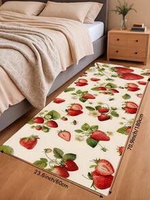 1/2pcs Diatomaceous Earth Mat, Vintage Strawberry Pattern, Super Absorbent, Non-Slip, Perfect For Bathroom, Kitchen And Dining Room, Quick Drying, Ideal Home Decor And Bathroom Mat Gift, Holiday Gift! - Multicolor - View 15