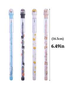 Cute Dog Non-Sharpening Mechanical Pencil Set, 4pcs Stackable HB Pencils With Eraser + 96 Refill Cores For School Student - Multicolor - View 6