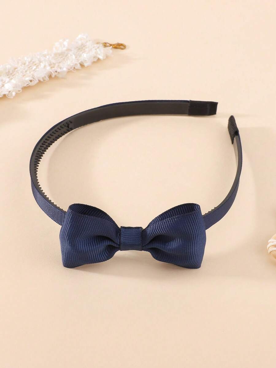 bilicaca 1件純色莫蘭迪色兒童蝴蝶結髮箍，甜美可愛髮飾，休閒百搭適合日常配戴