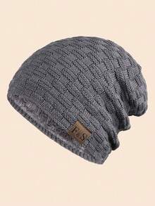 MAKEFGE 1pc Unisex Outdoor Casual Fashion Warm Personalized Streetwear Autumn/Winter Thermal Lined Thick Knit Beanie Hat Suitable For Daily Wear - F & S Standard - View 15