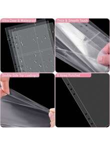 1 Set A5 Photo Album With 25 4-Pocket Photo Pages, 6-Ring Binder, PU Leather Cover, Collection Album Suitable For Home And Office Use, Perfect For Organizing Family Photos - Multicolor - View 4