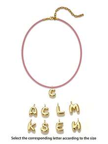 1Pc 14K Gilded Plated Letter Handmade Rope ChokerChoker, Alphabet Letter Necklaces, Boho Summer Beach Chain, Jewelry Gift For Women - 1P - View 39