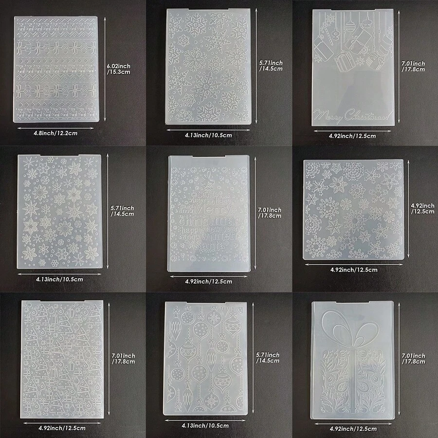 Christmas Embossing Plate Template, Winter Snowflake Gift Christmas Hanging Decoration Pattern DIY, Scrapbook Greeting Card Planner Decoration, Compatible With Most Embossing Machines