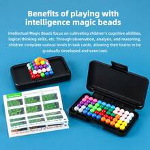[Brain Upgrade]Smart Magic Beads 3D Puzzle | Geometric Physics Educational Toy | STEM Teaching Aid + Plastic Storage Box | Portable Stress Relief Desktop Toy - Multicolor - View 9