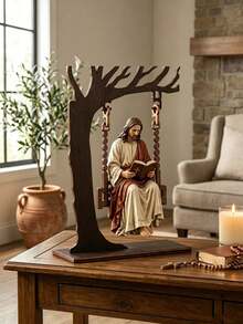 1 Or 2pcs Easter Swing Hanging Decor, Home Tree Sculpture Ornament, Church Holiday Decoration, Suitable For All Seasons, Creative Holiday Gift, Perfect As Christmas Themed Gift - Multicolor - View 3