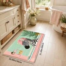 1pc Zebra Print Faux Cashmere Kitchen Mat, Absorbent Kitchen Floor Mat, Kitchen Rug, Long Runner Mat, Sink Front Mat, Suitable For Kitchen, Bathroom, Entryway, Hallway, Laundry Room And Home Decor - Multicolor - View 16