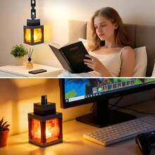 1pc 16-Color LED Pixel Night Light, Lantern Shaped Decorative Hanging Lamp, USB Powered With Remote Control, Dimmable And Color Adjustable Atmosphere Light, Suitable For Bedroom, Living Room, Game Room - Pixelated Lantern Night Light - View 5