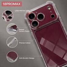 4-Corner Anti-Drop Transparent Phone Case Compatible With IPhone 18 Pro Max, Transparent Protective Case Compatible With IPhone 18 Pro, 18 Pro Max, 17, 17 Pro, 17 Pro Max - Clear - View 4