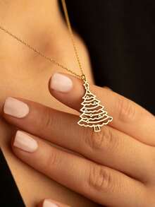 1pc Elegant Pendant Necklace Women's Christmas Party Accessory Gift - 1# - View 9