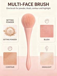 Large Multifunctional Makeup Brush Pink Loose Powder Setting Brush Blush Brush Fluffy Soft Beginner Makeup Tool - Multicolor - View 10