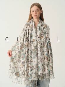 1pc Women's Floral Small Print Elegant Elegant Sweet Fashion Versatile Polyester Scarf For All Seasons Daily Wear - Brown - View 11
