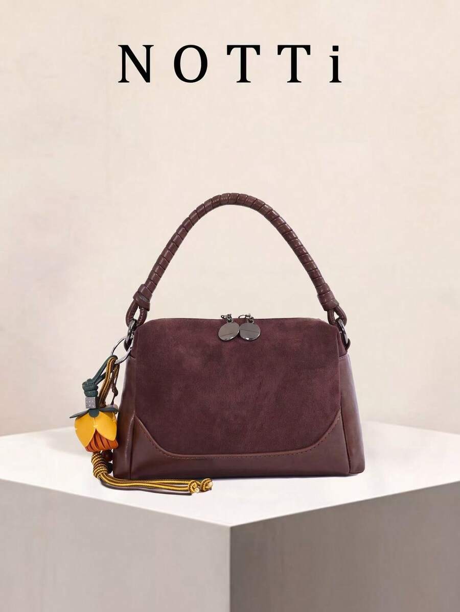 This Fashionable New Square Handbag Is Designed For Women, Featuring Metal Accessories, Unique Shoulder Strap And Pendant Decoration, And An Adjustable Long Shoulder Strap, Making It Perfect For Daily Shopping, Commuting, Vacation And Other Occasions.