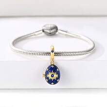 1 Pieces Easter Egg Charms Beads Can Open And Close Design Mysterious Eyes Cubic Zirconia Inlay Elegance Fine Jewelry Gifts Fits DIY Making - Multicolor - View 5