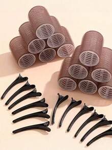 Self-Adhesive Hair Roller Set Size S Salon-Grade Hair Curler Suitable For DIY Hairstyle Design Heatless Hair Curlers - Coffee Brown - View 4