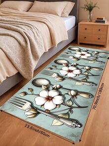 1/2pcs Vintage Diatomaceous Earth Mat, Floral Design Tableware, Super Absorbent, Non-Slip, Perfect For Bathroom, Kitchen And Dining Room, Quick Drying, Perfect Gift For Home Decor And Bathroom Mat, Holiday Gift! - Multicolor - View 17