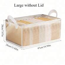 1pc Stackable Transparent Storage Box, Large Capacity With Handle, Space-Saving, Easy To Organize, Multi-Functional Storage Box, Transparent Storage Organizer, Thickened Storage Box, Suitable For Home, Dorm, Bedroom, Closet And More - Transparent 2 - View 9