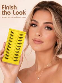 10 Pairs Half Lashes Natural, Slender, Thick Eyelashes, Enlarged Eyes, Light And Easy To Use, Reusable, Essential For Lazy People, Daily Commuting, No Abruptness In The Eyes Fake Lashes - View 9