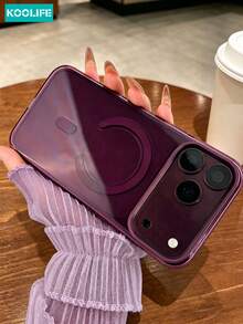 Funda de teléfono magnética transparente color rojo vino, carcasa de TPU transparente minimalista y a prueba de golpes, compatible con iPhone 18 Pro Max, 18 Pro, 17, 17 Pro, 17 Pro Max, 16 Pro, 15 Pro Max, 16 Pro Max, 15, 15 Pro y 16 - Rojo cereza - Ver 4