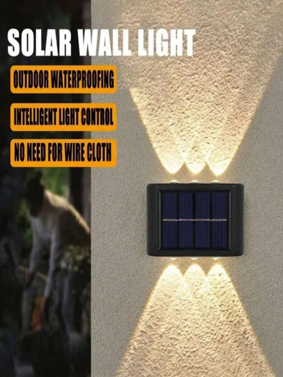 Solar Powered Outdoor Garden Lights, Wall Lights. Decorative Lighting Arrangement Wall LED Wash Lights, Suitable For Outdoor, Garden, Railing, Wall, Holiday Scene Decoration Atmosphere Wash Lights