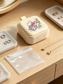 Portable Weekly Pill Box Multi-Compartment Small Pill Box Jewelry Storage Box, Outdoor Travel Mini Storage Box. Comes With A Transparent Storage Bag For Storing Jewelry And Medicine. Suitable As A Gift For Family And Friends - Multicolor - View 2