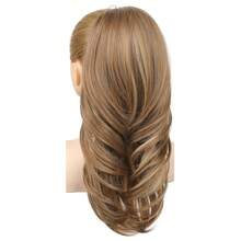 18 Inch Long Wavy Multi-Layer Clip-In Ponytail Hair Extension, High Ponytail, Soft Hair Piece, Light Brown/Blonde Highlights - Rust Brown - View 3