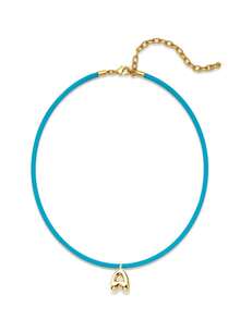 1Pc 14K Gilded Plated Letter Handmade Rope ChokerChoker, Alphabet Letter Necklaces, Boho Summer Beach Chain, Jewelry Gift For Women - 1P - View 1