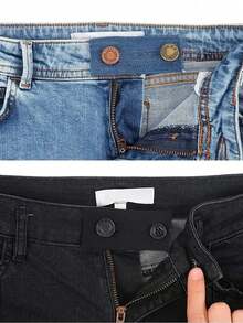 1pc Pants Extender Button, Jeans Waist Extender, Long Pants Hook, Elastic Adjustable Waistband Buckle, Belt Extender, Quilting Supplies - Multicolor - View 3